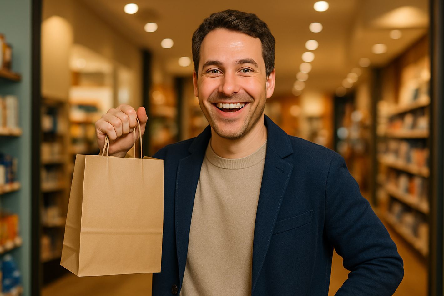 happy male customer